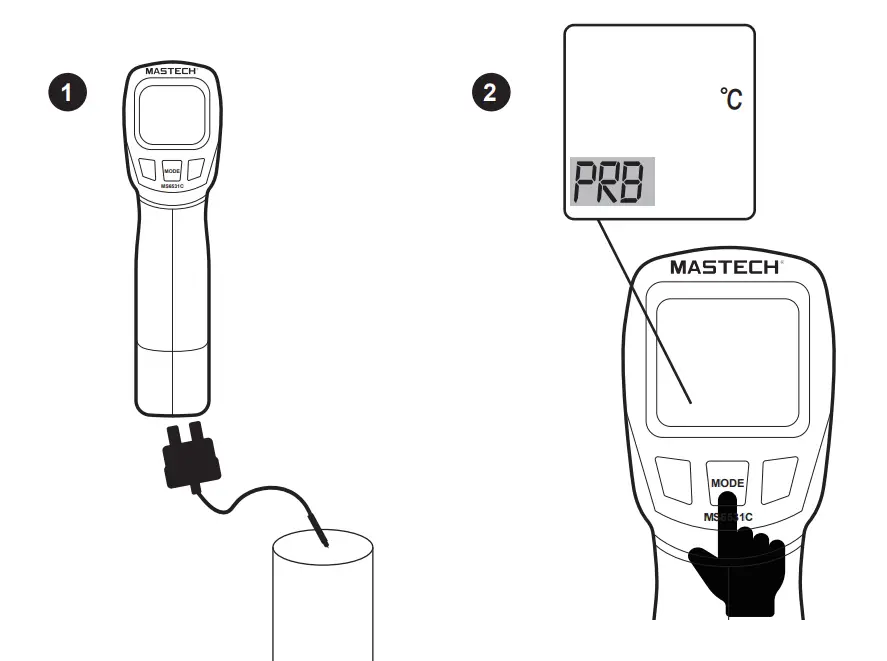 MS6531C Color LCD Infrared Thermometer  Battery Connection