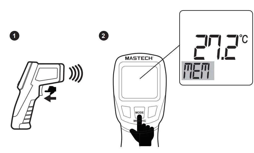 MS6531C Color LCD Infrared Thermometer  Battery Connection