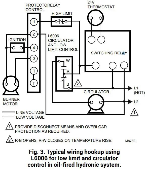 resideo L6006A Aquastat Controller -Wiring2