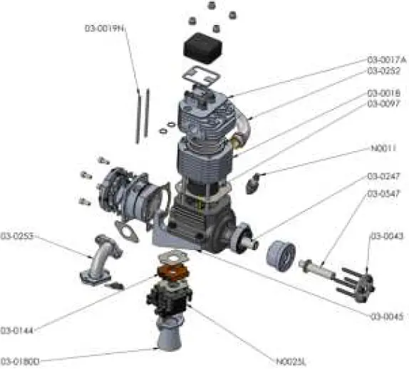 ROTOmotor ROTO 35 FS Four Stroke RC Plane Engine 16