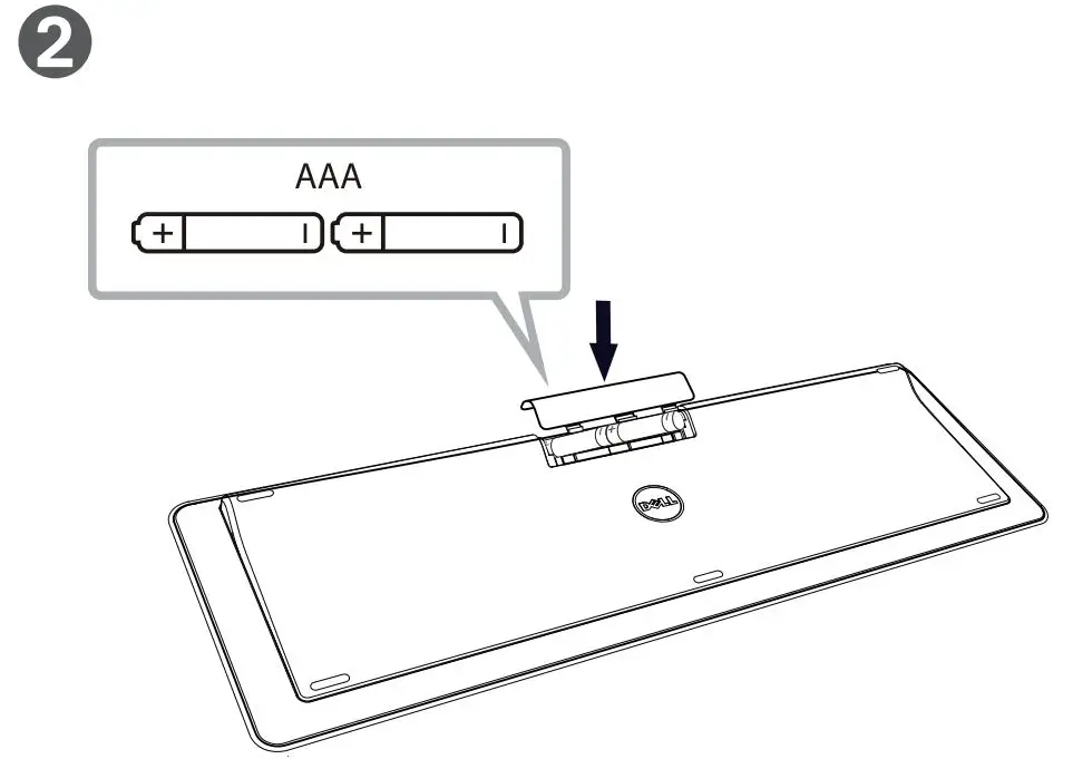 Dell Wireless Chrome Keyboard KB5220W-C - Insert Battery 2