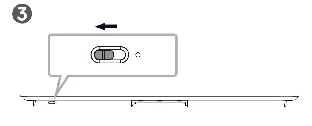 Dell Wireless Chrome Keyboard KB5220W-C - On-Off switch