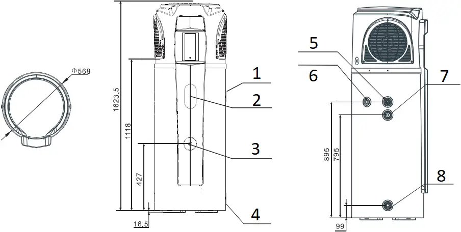 EVO HEAT EVO150-1 - Dimensions