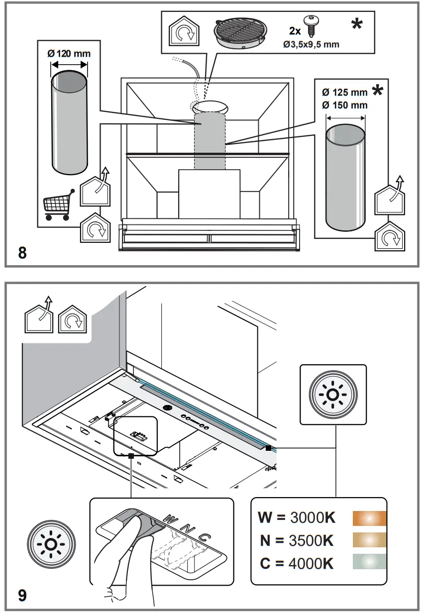 elica BOXIN ADVANCE IX A 60 PRF0180599 Built In Hood cm60 Stainless Steel - parts 10