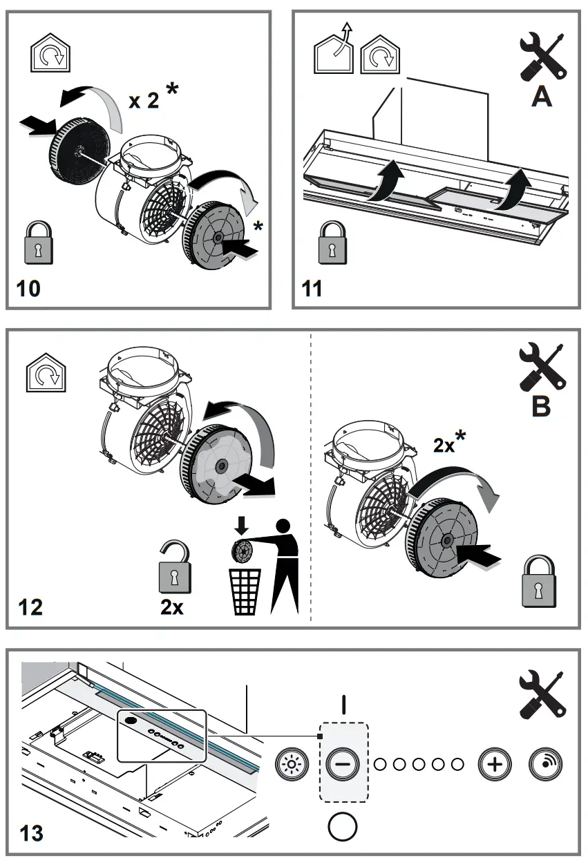 elica BOXIN ADVANCE IX A 60 PRF0180599 Built In Hood cm60 Stainless Steel - parts 11