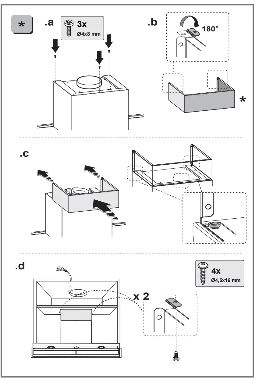 elica BOXIN ADVANCE IX A 60 PRF0180599 Built In Hood cm60 Stainless Steel - parts 12