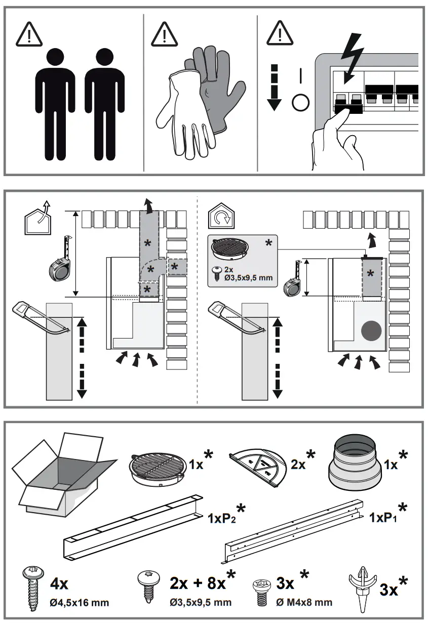 elica BOXIN ADVANCE IX A 60 PRF0180599 Built In Hood cm60 Stainless Steel - parts 2