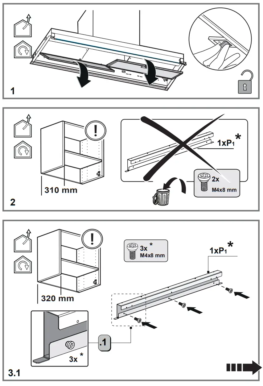 elica BOXIN ADVANCE IX A 60 PRF0180599 Built In Hood cm60 Stainless Steel - parts 4