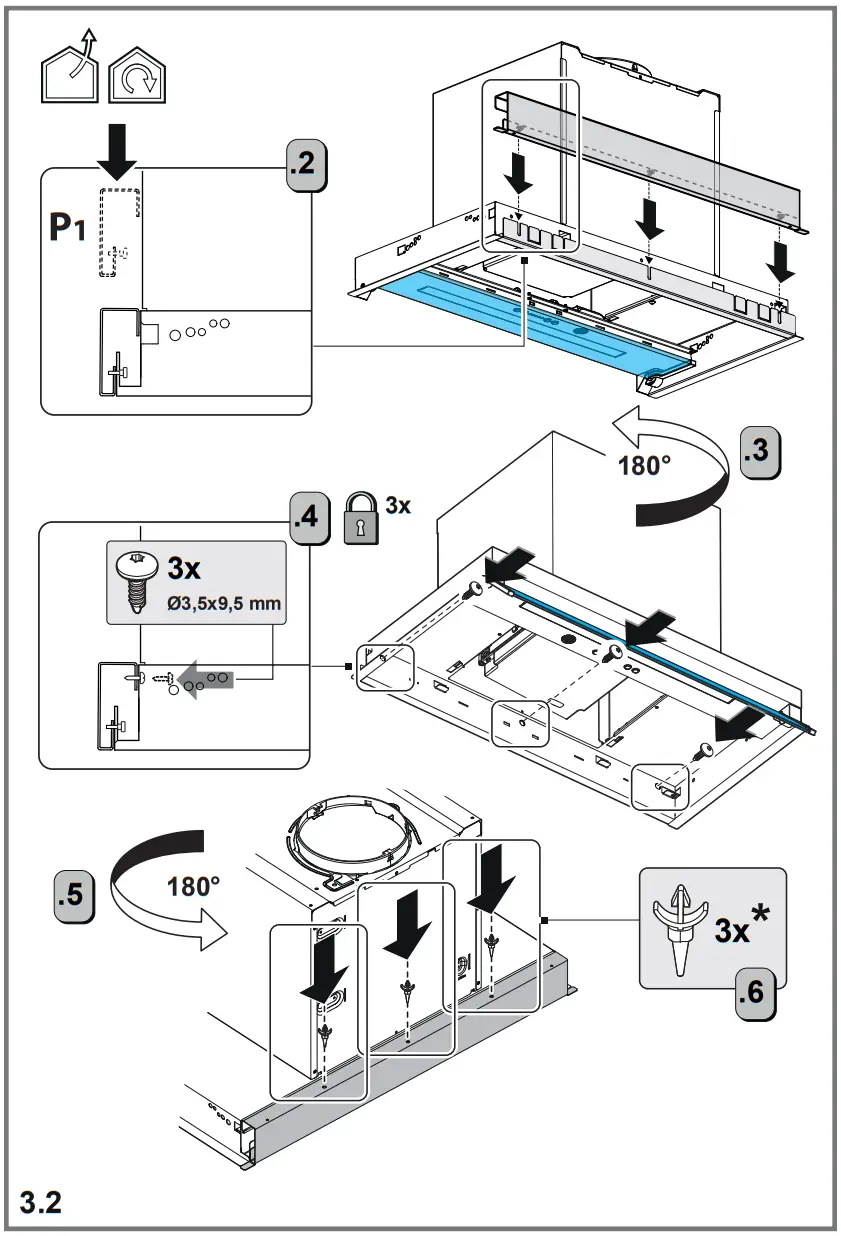 elica BOXIN ADVANCE IX A 60 PRF0180599 Built In Hood cm60 Stainless Steel - parts 5
