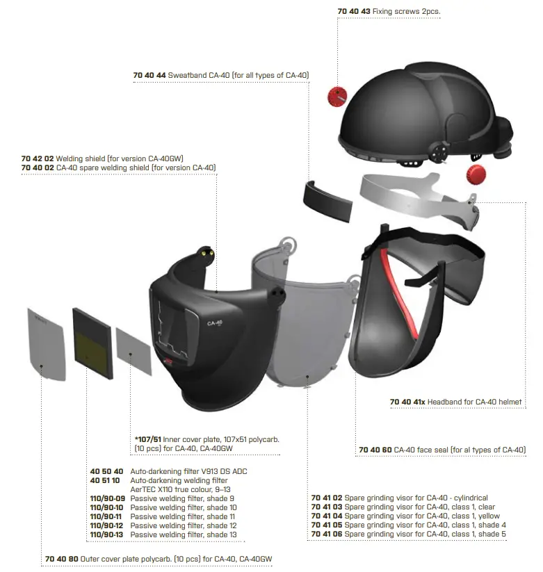 CleanAIR CNA-030-R07 CA-40 Safety Helmet - Spare parts