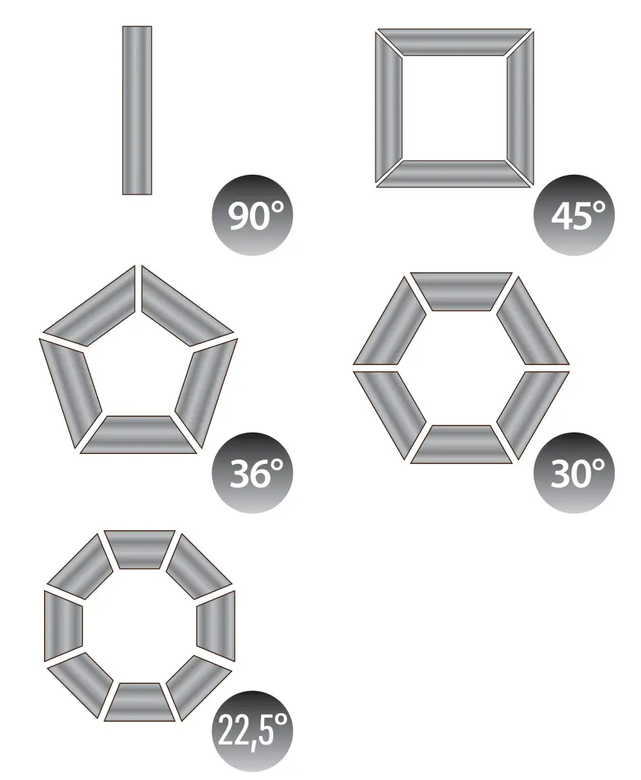 EXTOL 3915 Hand Mitre Saw - ANGLES IN N-GONS