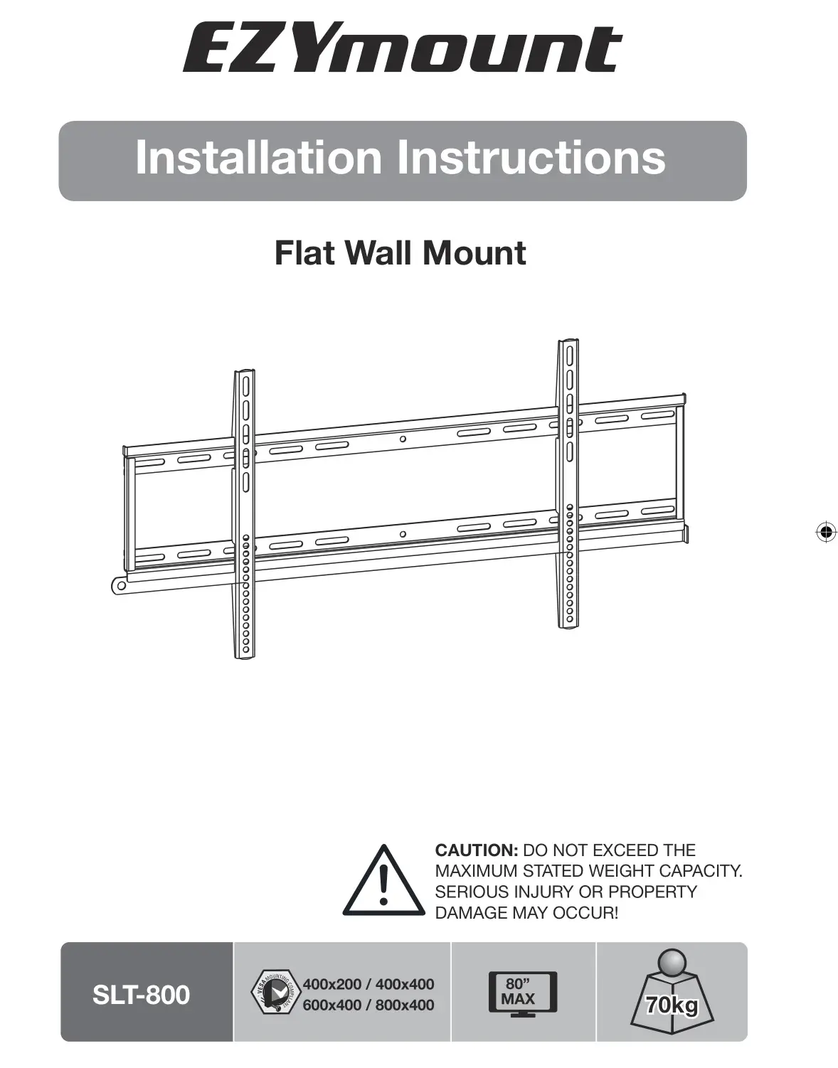 EZYmount SLT-800 TV Wall Mount Installation Guide