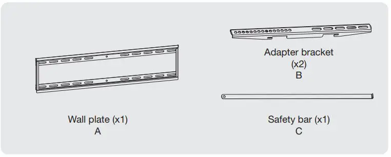 EZYmount SLT-800 TV Wall Mount - parts list