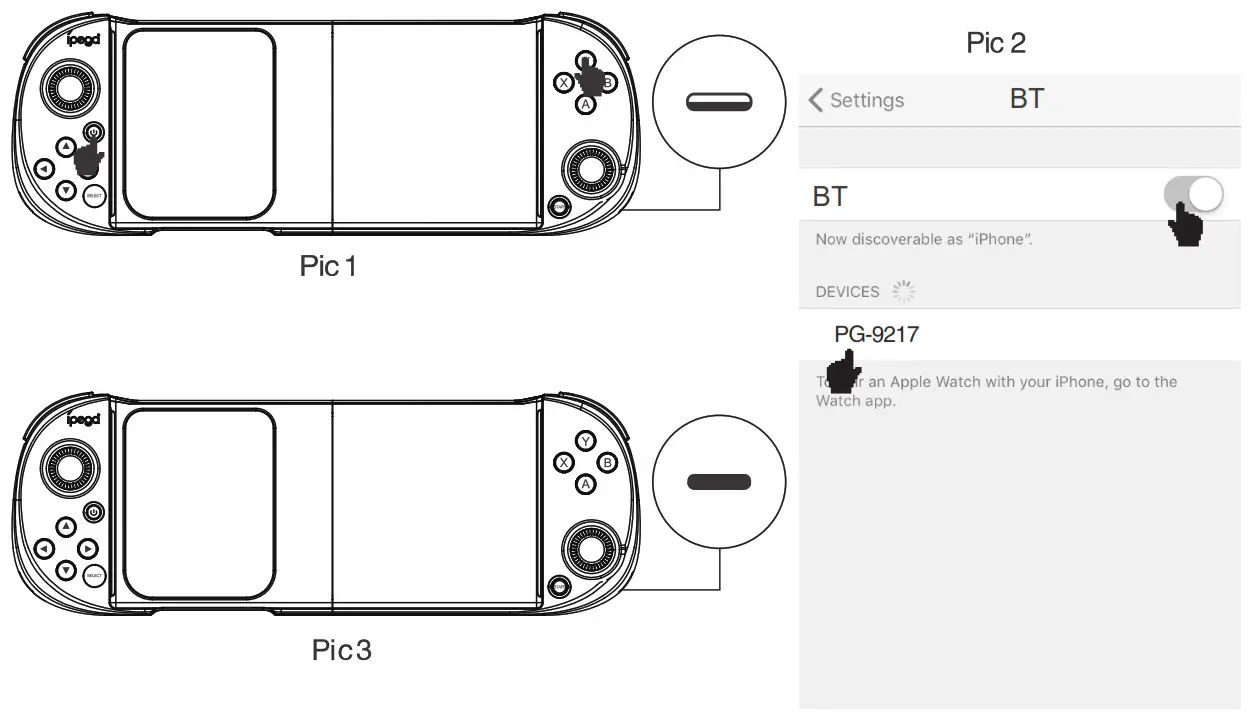 ipega PG-9217 Retractable Gamepad --Direct Play Mode