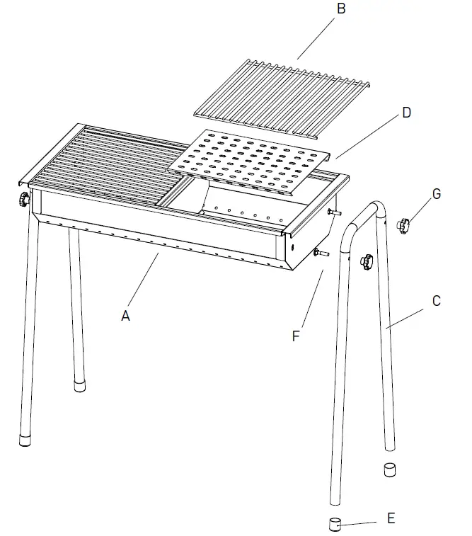 HENDI 150603 Charcoal Barbecue parts 1