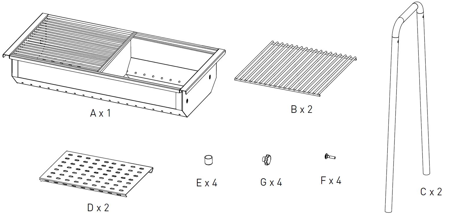HENDI 150603 Charcoal Barbecue parts
