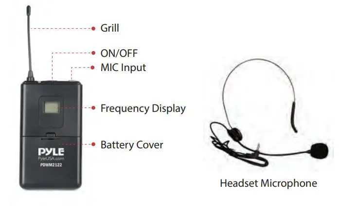 PYLE PDWM2122 Home and Office UHF Wireless Microphone System - Belt-PackTransmitter