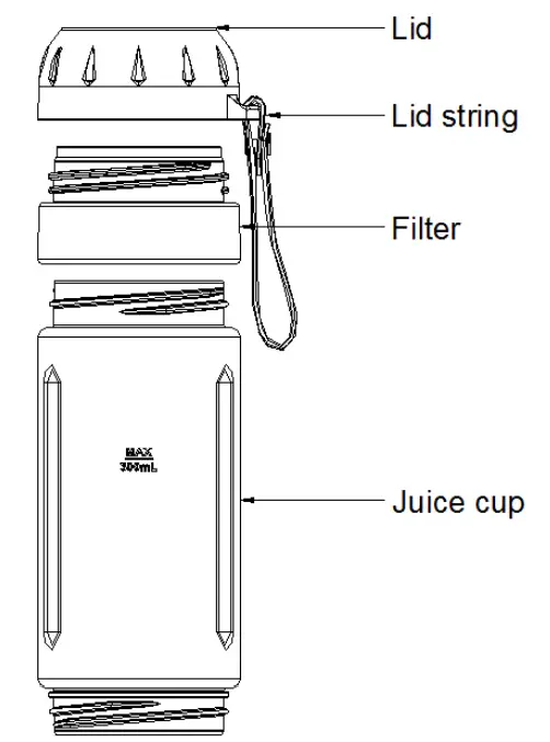 anko BL3403A Portable USB Blender - overview1