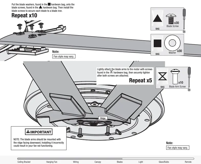Installing the Blades