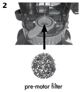 Cleaning the pre-motor filter