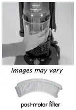 Replacing the post-motor filter