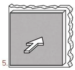 ecler Lightweight Ecological Absorbent LEA Installation Guide - Stick the panel to the wall and press it lightly along the surface where the strips were attached