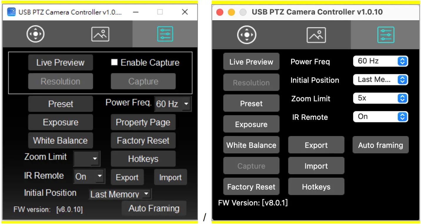 Lumens VC B30U USB PTZ Camera Controller - app