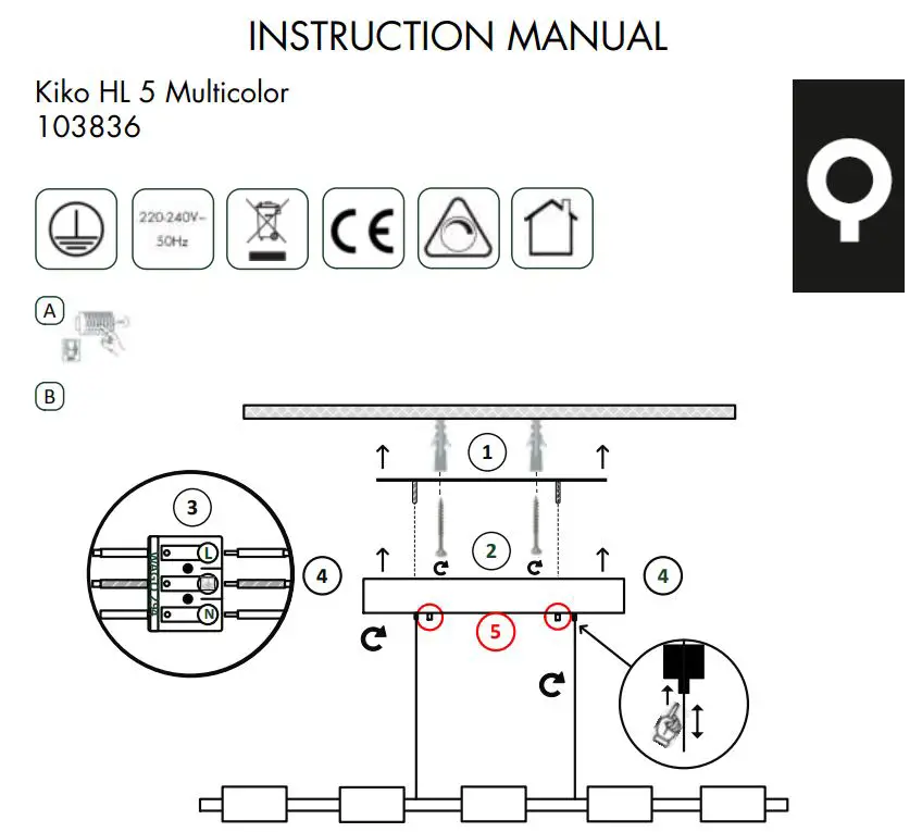 QAZQA Kiko HL 5 Multicolor