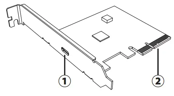 akasa AK PCCU3 07 USB 3.2 Gen 2x2 Type C PCIe Host Card - Card Layout