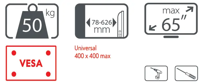 ONE FOR ALL WM4459 TV Wall Mount FIG 1