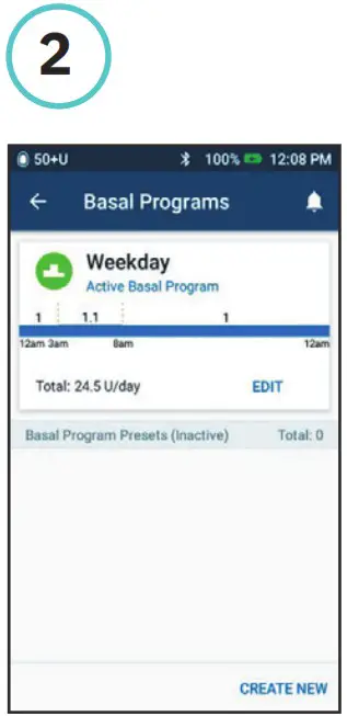 omnipod DASH Insulin Management System - How to Create Additional Basal Programs 2
