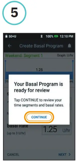 omnipod DASH Insulin Management System - How to Create Additional Basal Programs 5