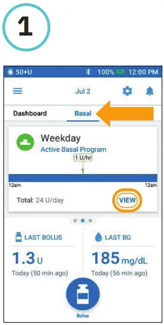 omnipod DASH Insulin Management System - How to Edit a Basal System 1