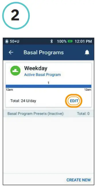 omnipod DASH Insulin Management System - How to Edit a Basal System 2
