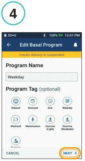 omnipod DASH Insulin Management System - How to Edit a Basal System 4
