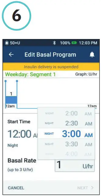 omnipod DASH Insulin Management System - How to Edit a Basal System 6