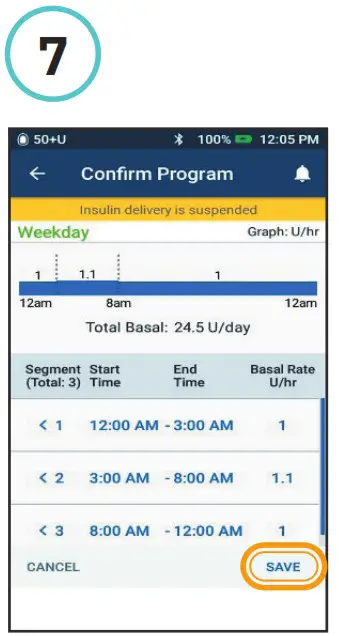 omnipod DASH Insulin Management System - How to Edit a Basal System 7