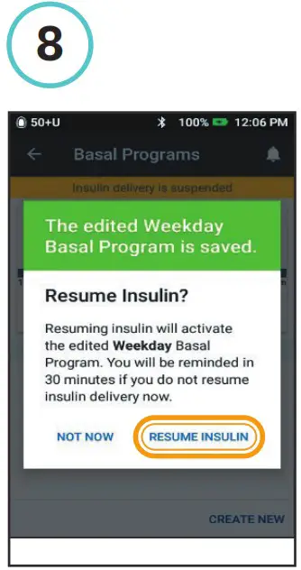 omnipod DASH Insulin Management System - How to Edit a Basal System 8