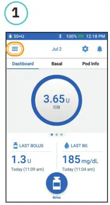omnipod DASH Insulin Management System - Suspend and Resume Insulin Delivery 1