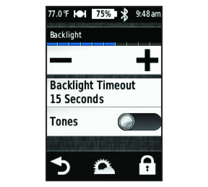GARMIN Edge 510 Using the Backlight