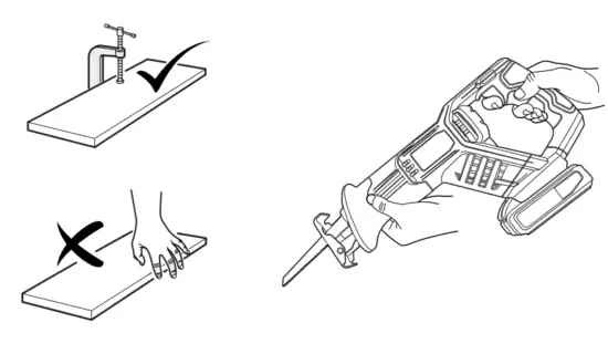 VonHaus 3500169 18V Cordless Reciprocating Saw - OPERATION3