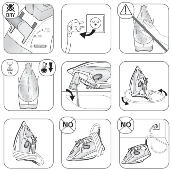 Rowenta DW4000 Auto Steam Irons - IRON STORAGE