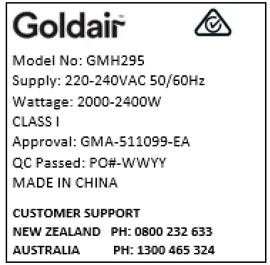 Goldair GMH295 2400W Electronic Micathermic Heater with WiFi - Fig5