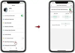 Setting heart rate monitorning