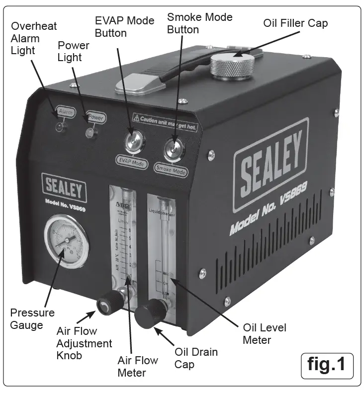 SEALEY VS869 Smoke Diagnostic Tool Leak Detector Evap 2