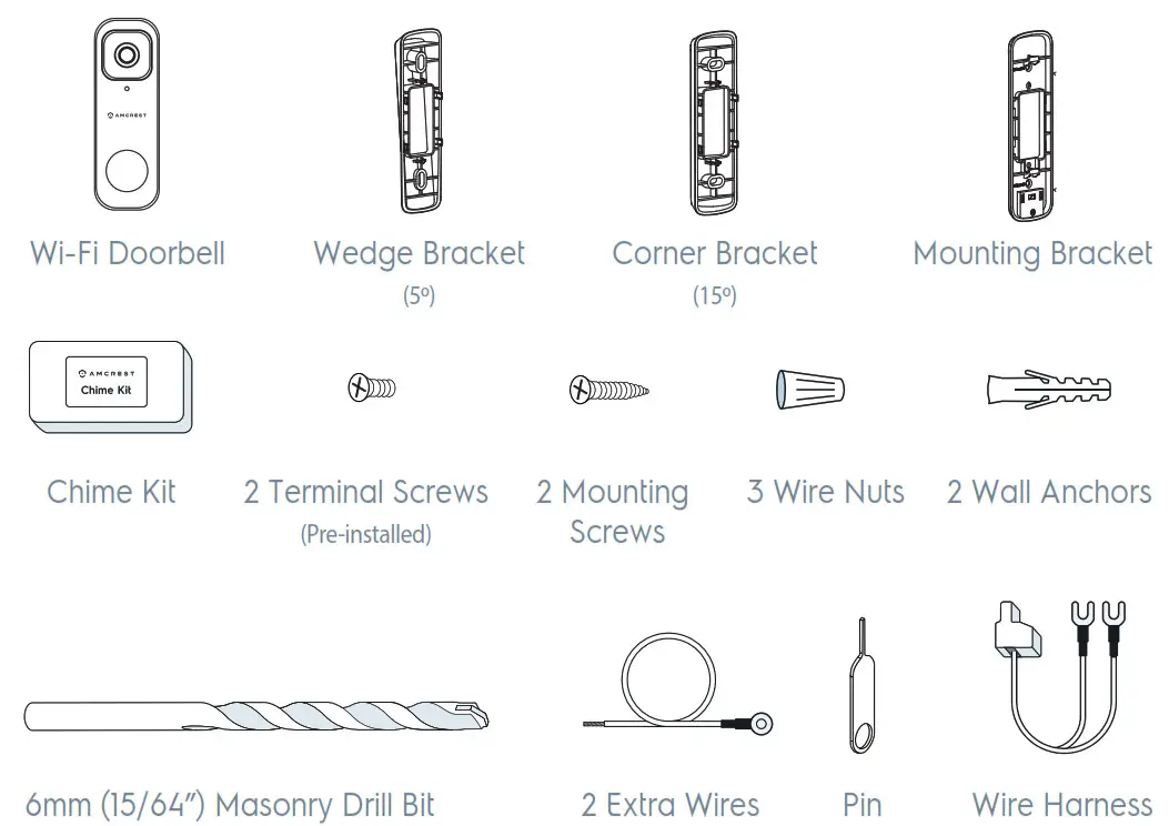 AMCREST Wi-Fi Doorbell - In the Box