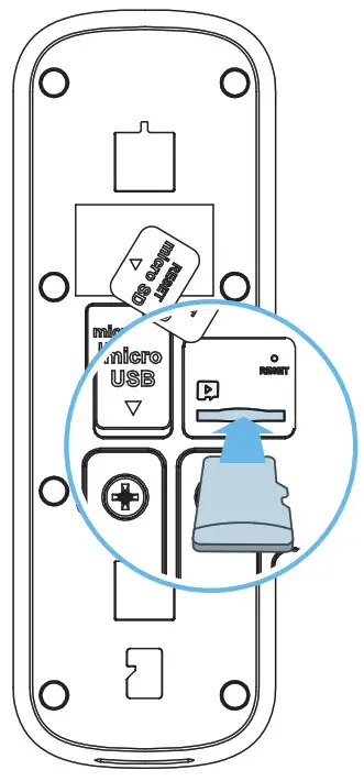 AMCREST Wi-Fi Doorbell - Inserting a MicroSD Card (Optional)