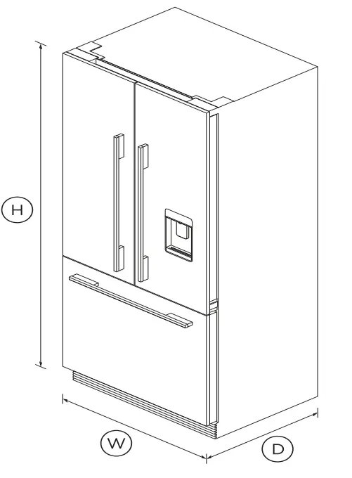FISHER PAYKEL RS32A72U1 32 Inch Integrated French Door Refrigerator Freezer - Fig