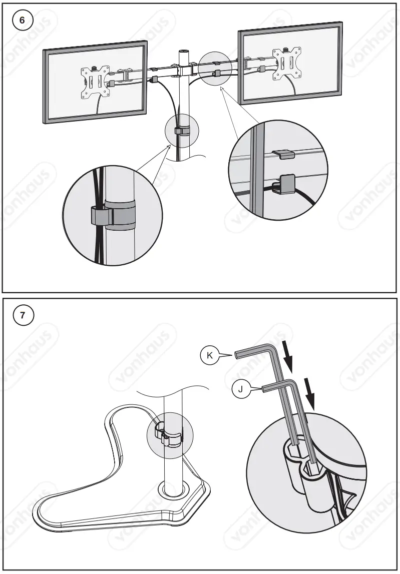 VonHaus 3005117 Dual Monitor Mount With Desk Stand fig 4