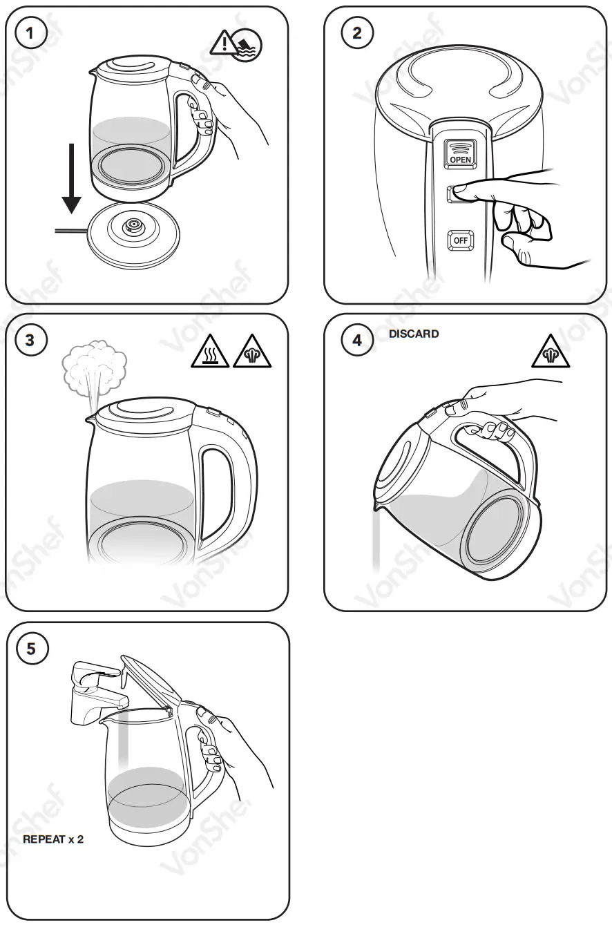 VonShef 2000154 Glass Kettle fig 1